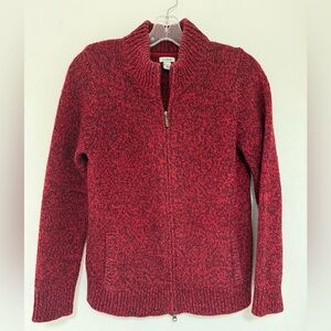 L.L. Bean Marled Red Women's Cardigan